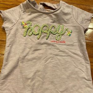 Happy tie back sweatshirt feel T-shirt by Andy and Evan. Size 5.
